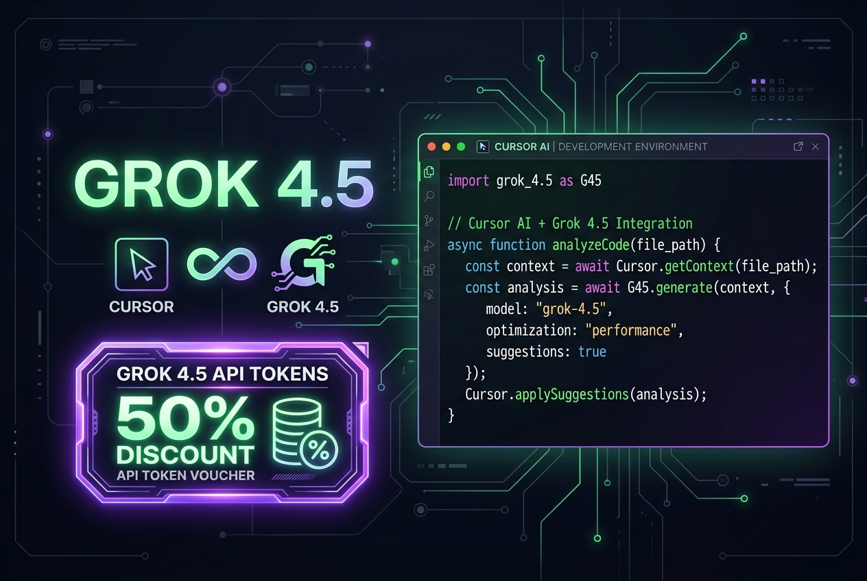 Grok 4.5 Đã Có Trên Cursor: Mẹo Nhận Giảm 50% Token API